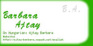 barbara ajtay business card